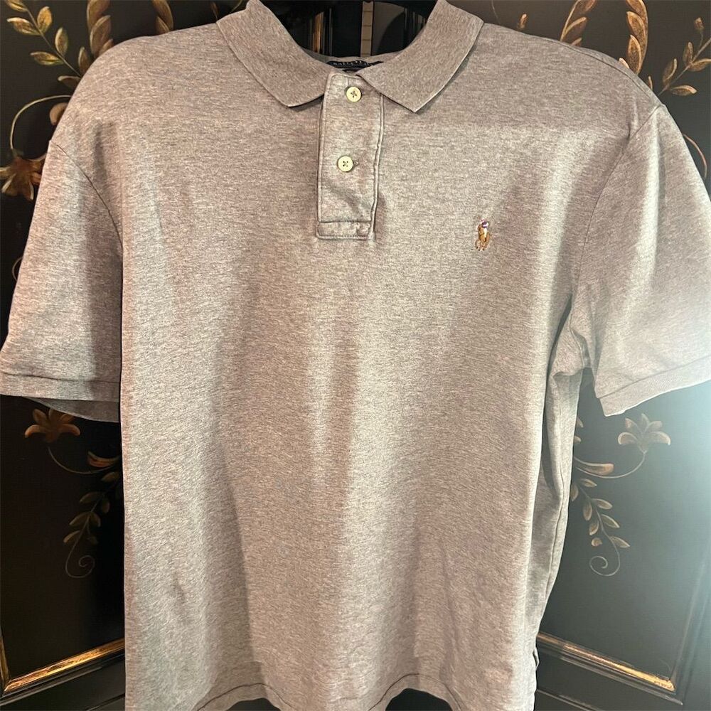 Polo Ralph Lauren Men's Gray Polo Shirt Size L Casual Embroidered Logo